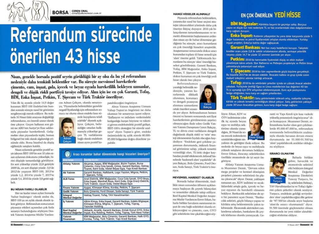 referandum sürecinde önerilen 43 hisse